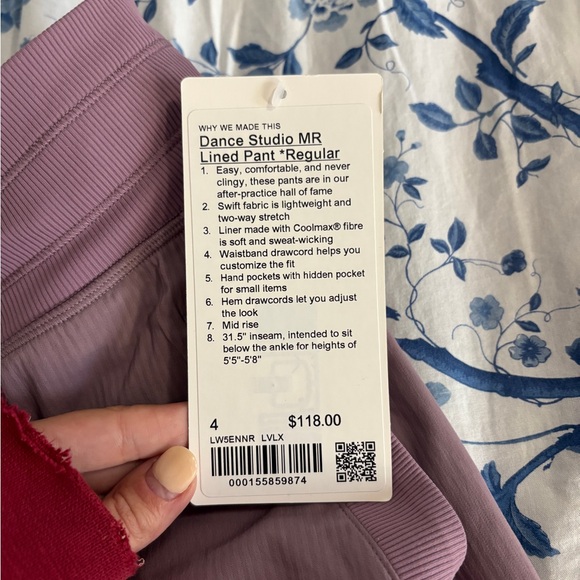 NWT Lululemon Dance Studio Mid-Rise Pant in Lavender Lux - Picture 7 of 11